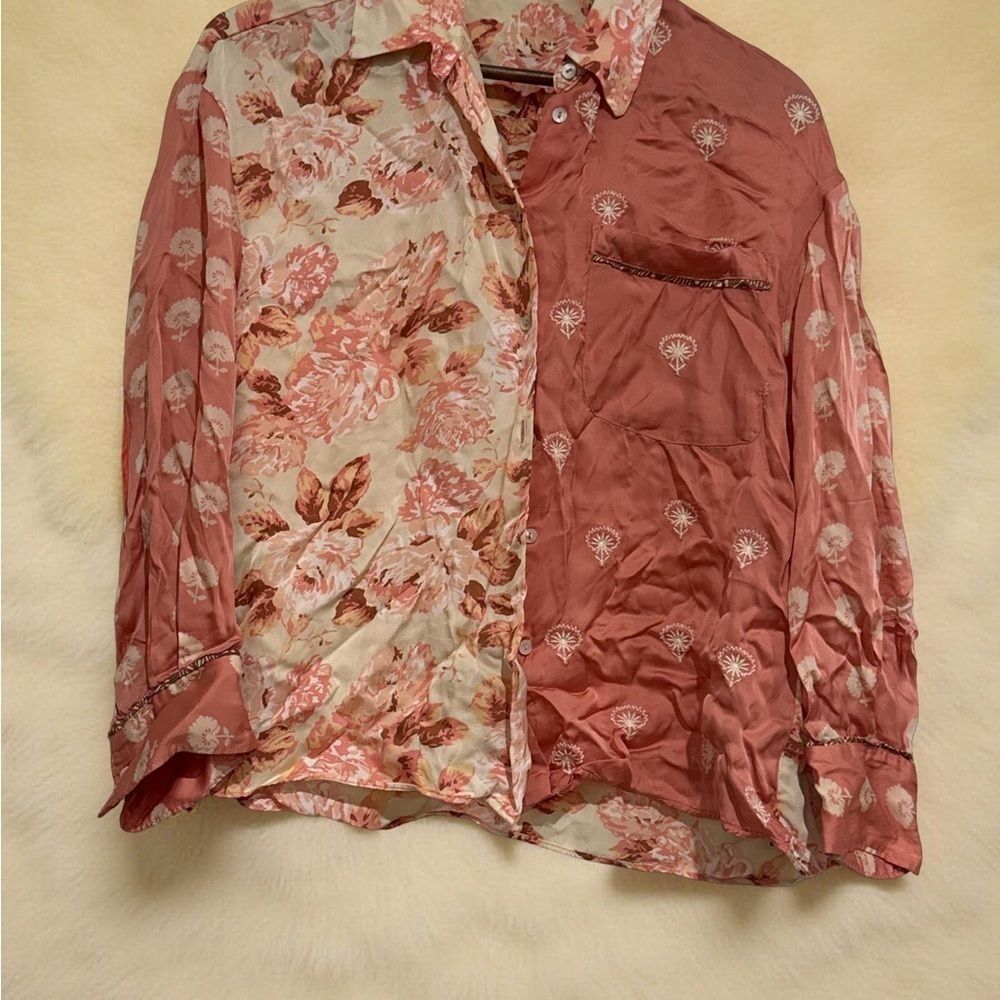 Zara Pink Floral Blouse